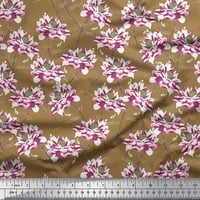 Soimoi smeđi pamučni dres tkanine Peony cvjetni ispis tkanina od dvorišta