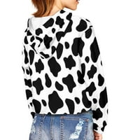 Renewold Preppy Crop duksevi za djevojčice 9-10Y kravlje tisak proljeće jesenska odjeća udobnost dugih