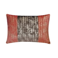 Dekorativna siva i breskva 12 x14 lumbalni jastuk, antilop prekriven, folija i patchwork dullog jastuk, prugasti uzorak modernog stila - putanje breskve