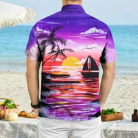Sanbonepd muške košulje muške proljeće ljetno casual cvjetno plaža tropsko casual gumb niz majice kratkih