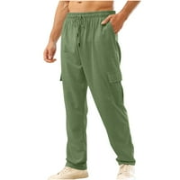 Odeerbi muške ležerne dukseve čvrste fitness sportske hlače sa džepovima na otvorenom ravne pantalone