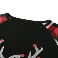 Suaumret Božićna porodica Pajamas Podudaranje set pisma Jeleni jeleni pletene hlače za spavanje Loungewear