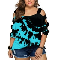 Ženski ljetni gornji dio majica hladne rame plus veličine vrhova kratkih rukava majica za vježbanje