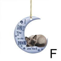 Životinja u Mjesečevom oštarskom ornamentnom stražnjoj strani retrovinski poklon kućni privjesak I2D7