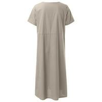 Ženska modna haljina dama Ležerne prilike modne odjeće pamučni džepovi žene elegantne sjene žene ženske