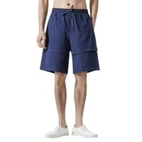 Radni kratke hlače Moderne kratke hlače za muškarce muške posteljine čvrste boje kratke hlače Muški