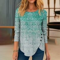 Novi dolasci majice s dugim rukavima za žene casure casual pulover Žene vrhovi grafički otisci V-izrez