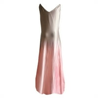 Boho haljina za žene, ženska casual bez rukava Kamisole V-izrezane maxi tenk duge haljine ružičaste