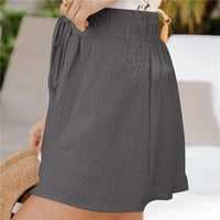 Cleance pod $ cherella ženske kratke hlače u boji Ležerne prilike za široku nogu s kratkim hlačama tamno siva, XL