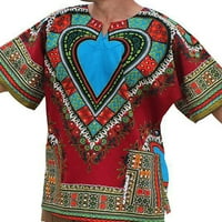 Leuncero Muns Ljeto vrhovi afrički print Dashiki Majica Tribal Festival T majice Muškarci Love FIT Tee