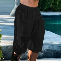Muška ploča Skraćenice Ljeto Čvrsto boje Ležerne prilike labavi elastični struk pamučne hlače za plažu