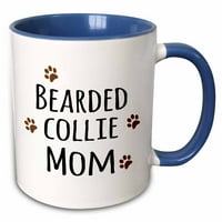 3drose bradat Collie Dog mama - Doggie prema pasmini - Brown Muddy Paw Prints - Doggy Lover Mama Vlasnik