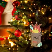 PianPianzi Home Accenti Holiday Garland Mini ogledala za obrtni suke za božićne ukrase za vrata Božićni drveni ukras privjesci vatrogasna gumenja