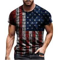 Muška vintage Dan nezavisnosti Američka zastava Majica Graphic 4. jula Modni casual workout Tops Dark