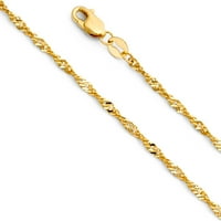 Dragulji Lu 14k žuto zlato u Singapursku ogrlicu lanca