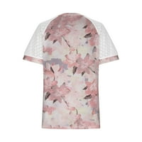 Ženske bluze i vrhovi Dressy Ljetni čipke Floral V izrez T-majice Casual majica kratkih rukava, ružičaste