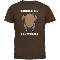 Dan zahvalnosti Gobble do Wobble Smeđa majica za odrasle - Srednja