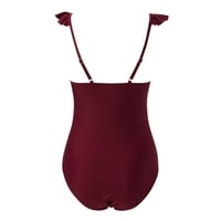 Čvrsta boja kupaći kostim dame čista boja bikini kupaći kostimi Ženski ruffle kupaći kupaći kostim godišnji
