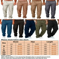 Bomotoo muškarci labavi fit radne pantalone Leisure Ravne pješačke pantalone Gumb Plain Yoga povremene