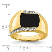 14k žuto zlato u boji i pravi dijamantni muški prsten