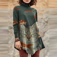 Majice scyoekwg dugih rukava za žene Fall Fashion Loot Fit Comfy bluzes vrhovi vintage pulover modni