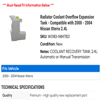 Radijatorska rashladna expanzija za prelijevanje rashladne tečnosti - kompatibilan sa - Nissan Xterra