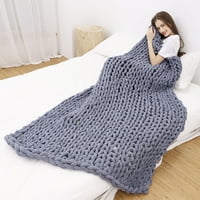 CDAR mekana topla pletena debela pokrivač s prekrivačem Woolen bacanje kaučje za kućni dekor