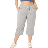 Ljetne casure za kratke hlače plus veličine obrezane čvrste boje ženske kratke hlače siva l