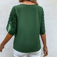 Ženske majice kratki rukav vrhovi bluze Regularne fit t majice Pulover pulover vrhovi čvrstih majica