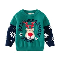 Dječja dječaka Dječak Dječak Cotton Crewneck Dukserica Božićna odjeća, Božićni gornji džemper pletene