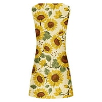 Haljine za teen djevojke-pepum casual labave ljetne cvjetne tiskane haljine u šupljim plažama odijelo
