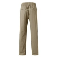 Pantalone za muškarce rade casual rastezanje labavog pamučnog plus džepne džepove čipke za zgušnjavanje
