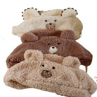 Novi slatki medvjedi uši nozi žene zimske kape kapa zgušnjavaju ugodno toplo monten ženske janjetine