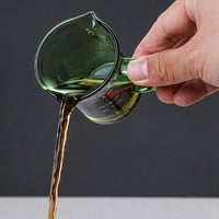 Obojena staklena čaša otporna na toplu espresso mjerna čaša dvostruki čaša za mlijeko za mlijeko sa ručkom staklene mjere mjere