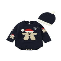 Paille novorođenčad dugih rukava toplo xmas dva odijela labava zabava Božićni romper snježne pahulje