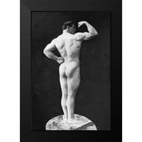 Vintage Muscle Muškarci Crni modernog uokvirenog muzeja Art Print pod nazivom - Statuesque Back and