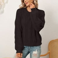 Borniu džemperi za žene i zimske ženske casual okruglih vrata pulover u okruglom vratu Dugi rukav čvrsti