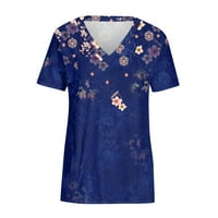 Fragarn ženski Ljetni vrhovi Casual Dressingy kratki rukav V izrez T majice Plus size cvjetna košulja