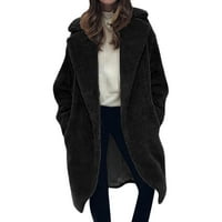 Kaputi za žene Žene Zimski topli FAUS kaput Topla krznena jakna s dugim rukavima Overcoat modni zimski