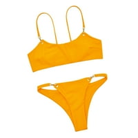 FSQJGQ Wemens Swimsuits Sets Crochet bikini kratke hlače za kupaće kostim za kupanje Čvrsta boja Split
