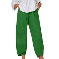 Ženske labave posteljine vrećaste pantalone čiste boje široke noge pantalone Palazzo hlače pantalone