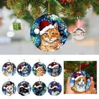 Fugered Drveni privjesak sa šeširom dizajnirajte dog mačaka Avatar slatka životinja snježna pahuljica božićna ukras za poklon