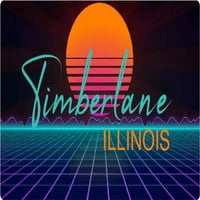 Timberlane Illinois Vinil Decal Stiker Retro Neon Design