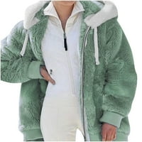ChicCall Women Plus size Zimska topla labavi plišani jaknu sa kapuljačom sa kapuljačom na caringu