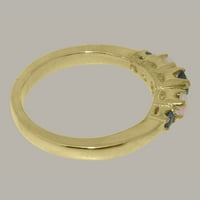 Britanci izrađen 14k žuto zlato prirodni safir i opal ženski Obećani prsten - Opcije veličine - veličina
