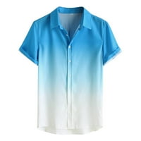 Muška košulja haljina labava bluza Prozračna kratka rukava Ogrlica Gradien Homme bluza majica
