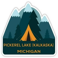 Pickerel Lake Michigan Suvenir Magnet Kamp TENT Dizajn