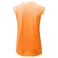 Ljetna bluza Ženska modna ležerna čipka ubode V-izrez Solid Boja rukava bez rukava TOP TOP dame Top