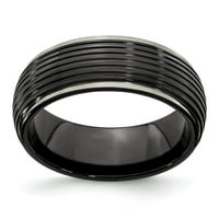 Čvrsti titanijum muški crni titanijum muški muški mirovinski obični klasični vjenčani prsten veličine 10.5