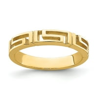 Čvrsta 14K žuto zlato izrezana grčka prstenaste prstena veličine 6,5